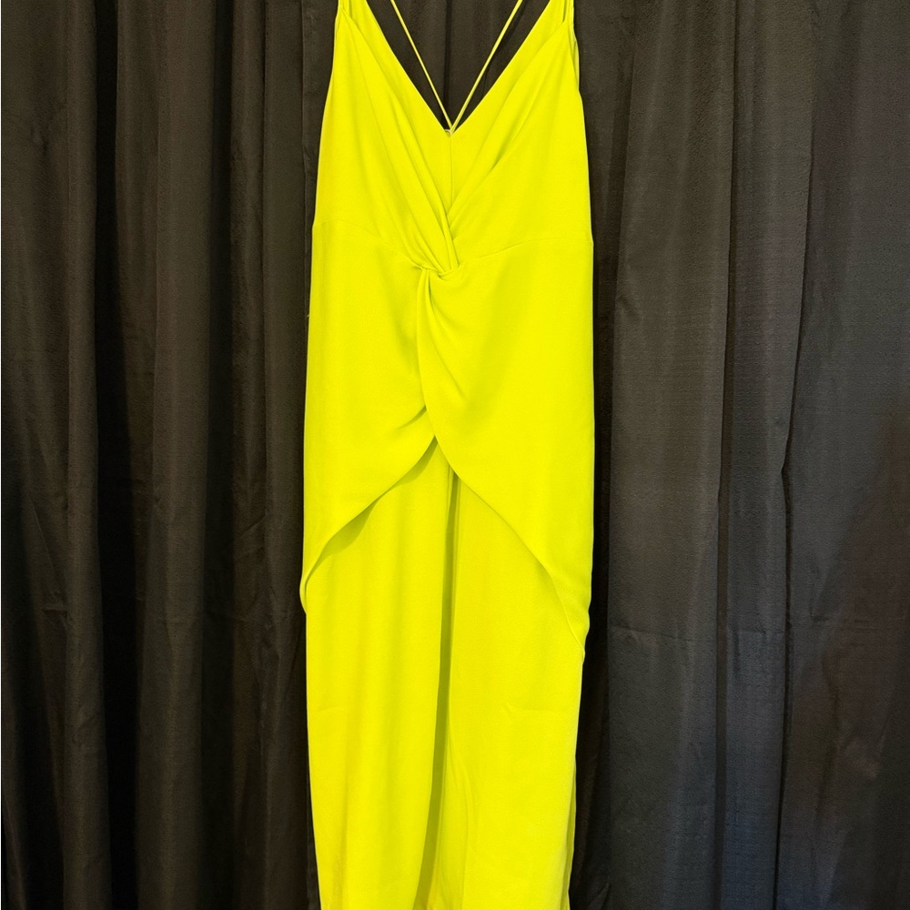 Cushnie Neon Yellow Backless Dress